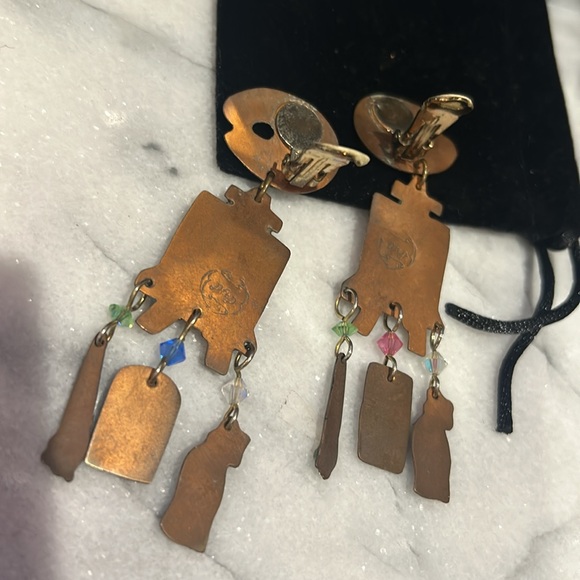 Vintage “Artist’s Palette” Earrings by Designs from the Deep-Boutique - Picture 8 of 8